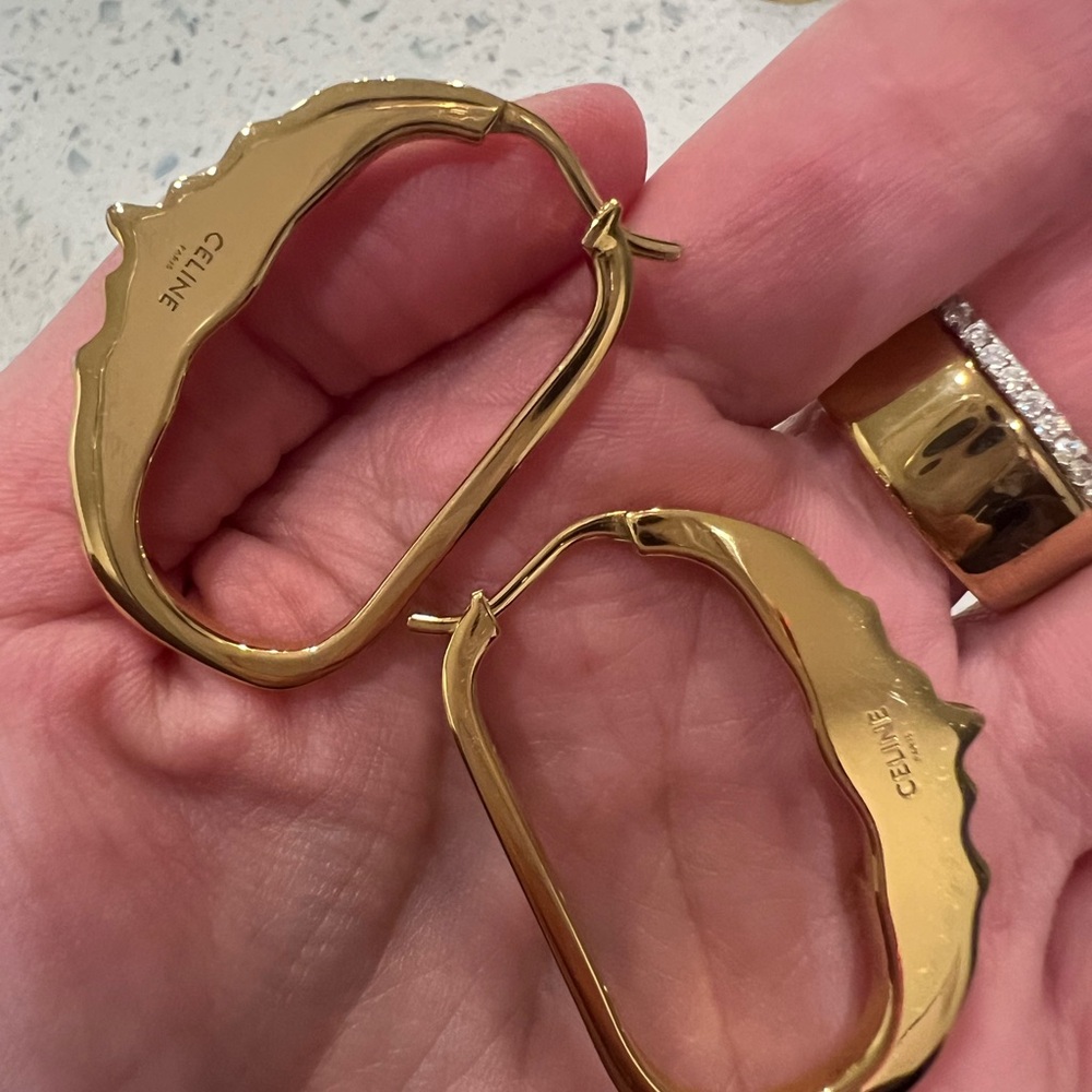 Celine Gold Hoop Earrings - Picture 2 of 4